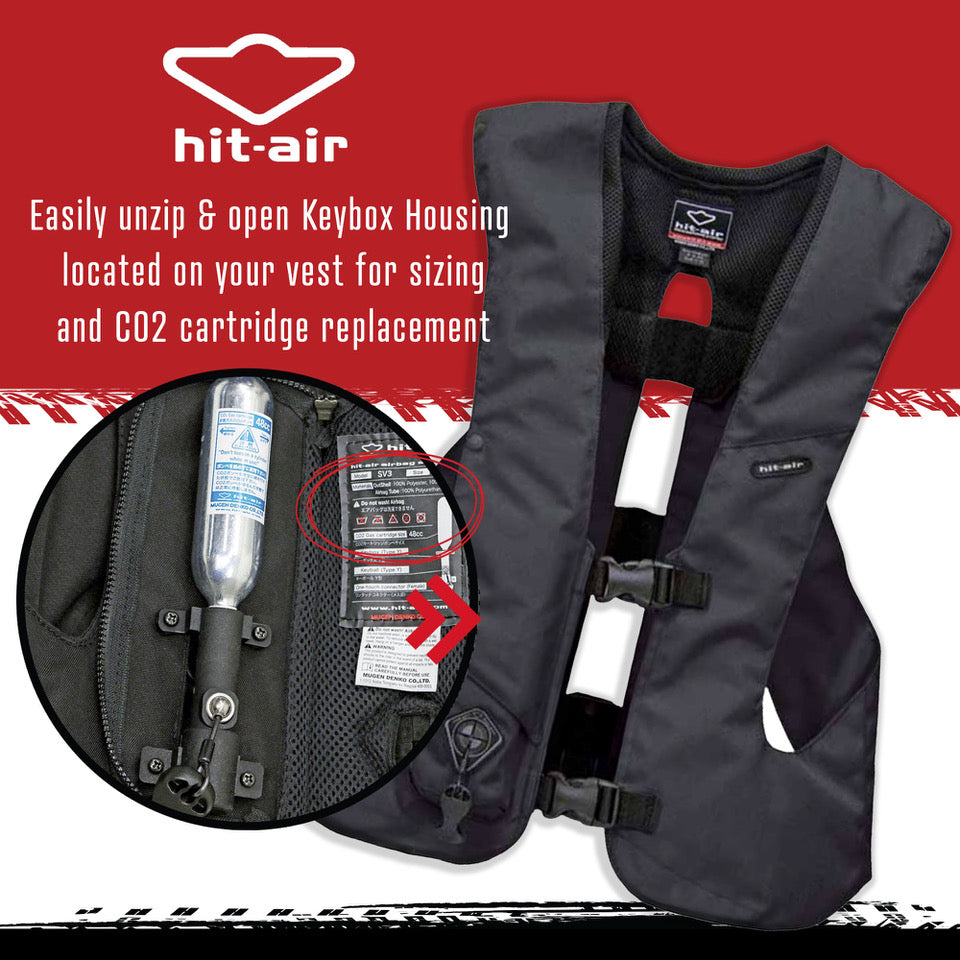 Instructions to locate the Hit Air model type and Co2 requirements. This features a 48cc Co2 cartridge for the LV, Sv2 and SV3 models.