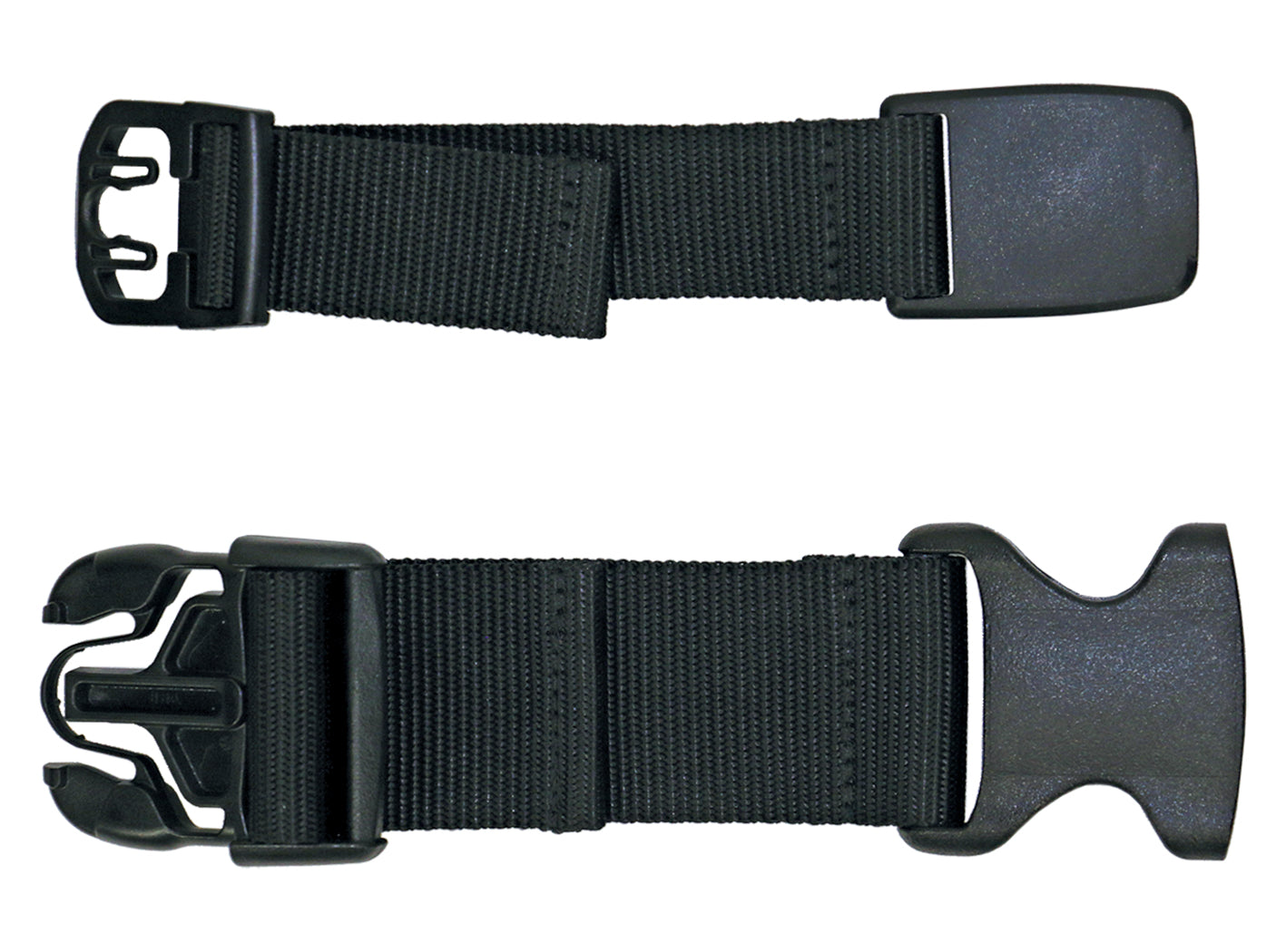 A pair of buckle extenders for Hit Air ST model vest that feature a specialty top connection and large bottom buckle. 
