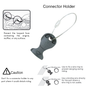 Connector holder for Hit Air lanyards, featuring a diagram and instructions for proper use. Helps maintain neat storage and prevent damage.