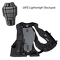 The LW3 Lightweight Backpad shown installed on a Hit Air vest.