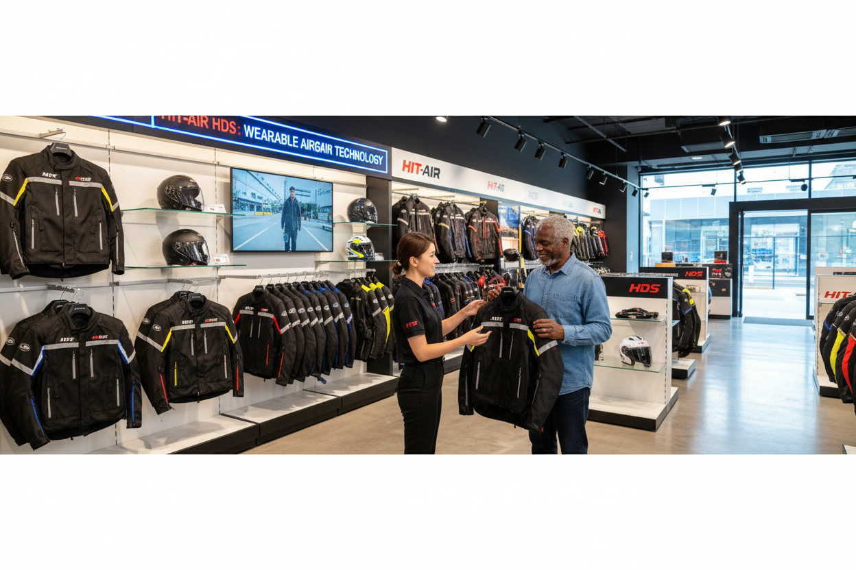 Two people at a Hit Air store