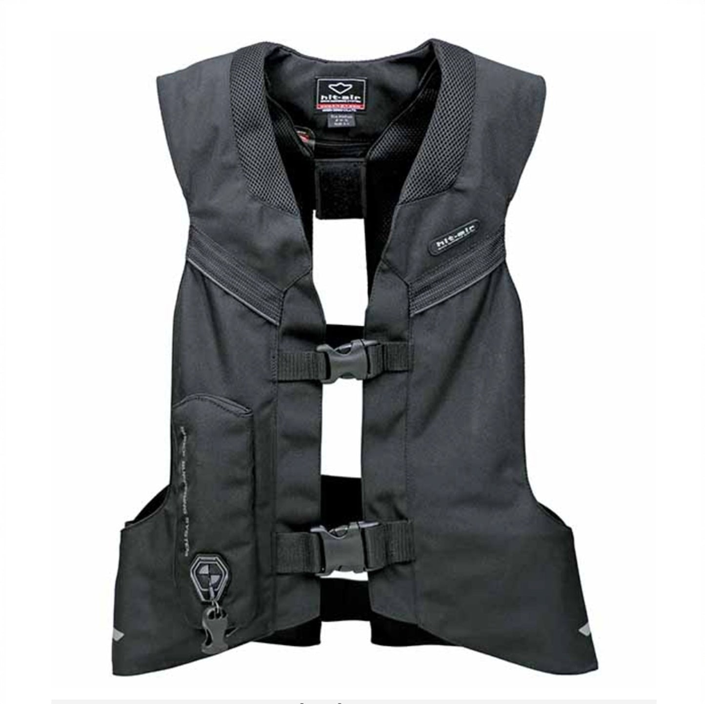 A white background featuring the Hit Air VHR inflatable airbag vest, front side.